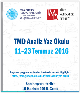 TMD Analiz Yaz Okulu @ Boğaziçi Ünivertsitesi Kandilli Kampüsü, Boğaziçi Üniversitesi, 34684, Çengelköy, İstanbul | İstanbul | İstanbul | Türkiye