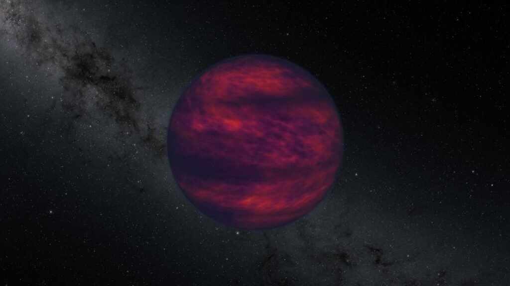 Gaz devi benzeri bir kahverengi cücenin atmosferindeki rüzgârları gösteren sanatçı çizimi