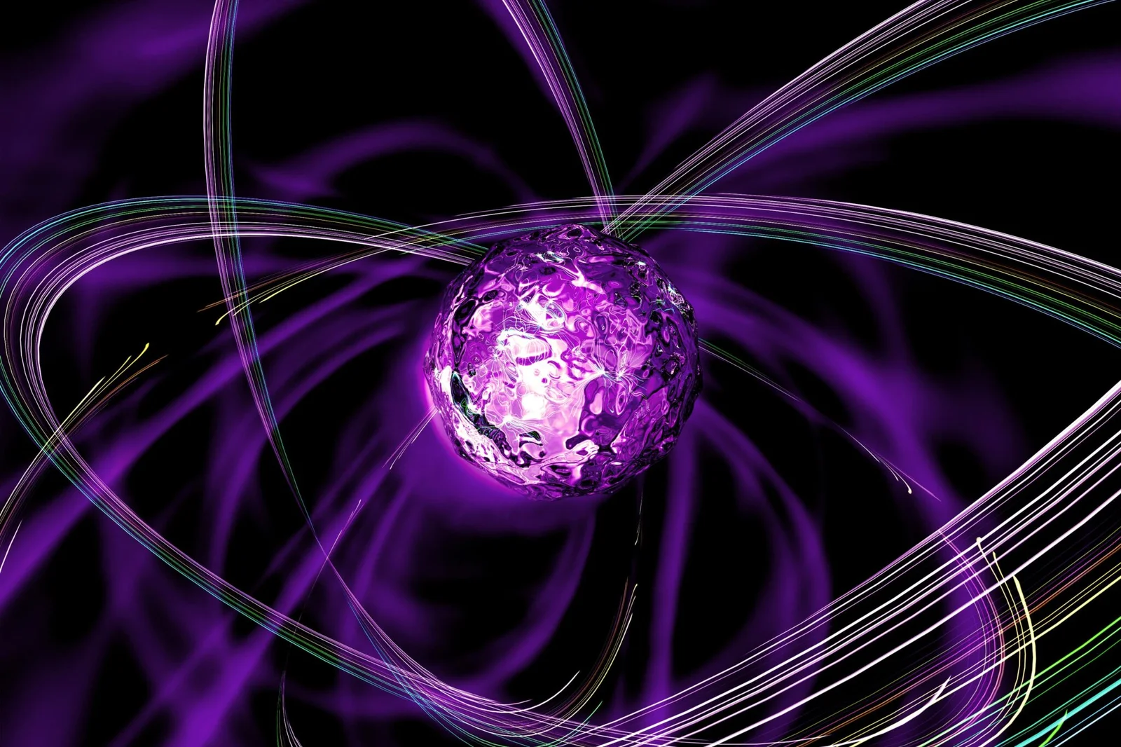 Bir atomun yoktan var oluşunu canlandıran sanatsal tasvir