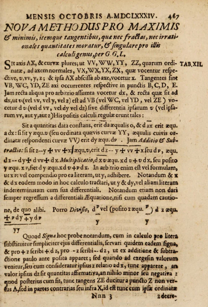 Nova Methodus makalesinin ilk sayfası