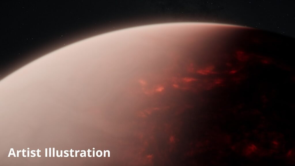 Magma okyanusu ve kalın atmosferiyle TOI-561 b gezegeninin sanatçı çizimi